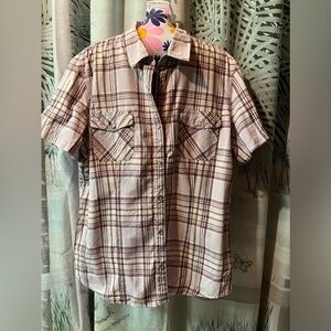 Purple Plaid Cotton Short Sleeve